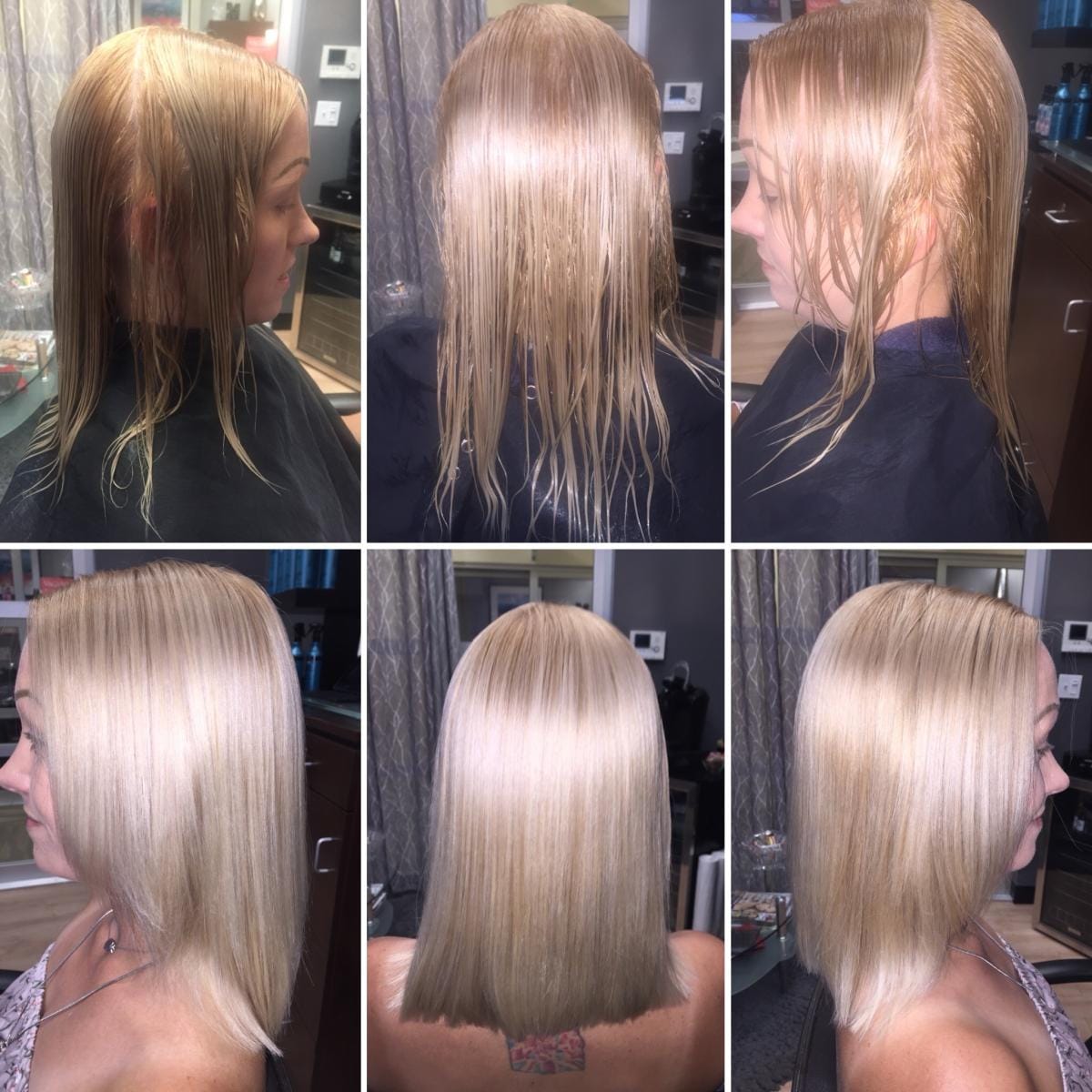 Fresh blonde salon finish by Manny Sena.